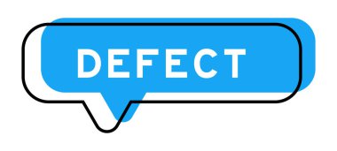 Konuşma pankartı ve beyaz arkaplanda kelime kusuru olan mavi gölge