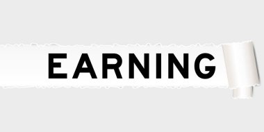 Yırtılmış gri kağıt arkaplanı yırtık bölümün altında kelime kazanma