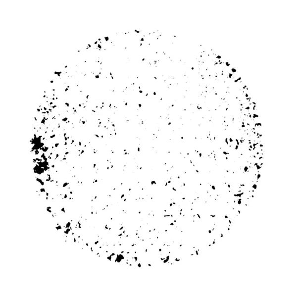 Zwarte Kleur Grunge Textuur Cirkel Ronde Vorm Witte Achtergrond — Stockvector