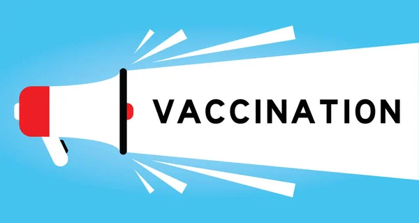 Icône Mégphone Couleur Avec Vaccination Par Mot Bannière Blanche Sur — Image vectorielle