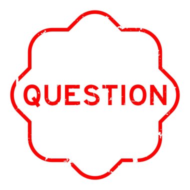 Grunge kırmızı soru kelime beyaz arka planda lastik mühür
