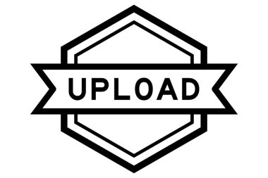 Beyaz arkaplana kelime yükleme ile klasik siyah renk altıgen etiket pankartı