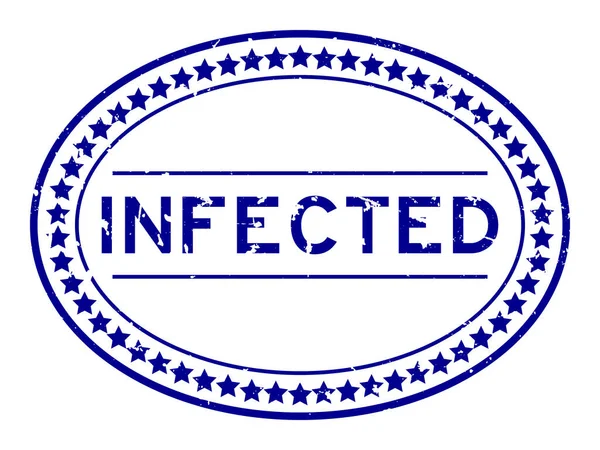 Grunge Bleu Infecté Mot Caoutchouc Ovale Cachet Sur Fond Blanc — Image vectorielle