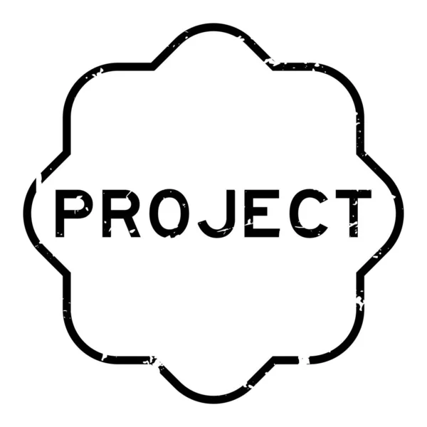 グランジブラックプロジェクト単語ゴムシール白の背景にスタンプ — ストックベクタ