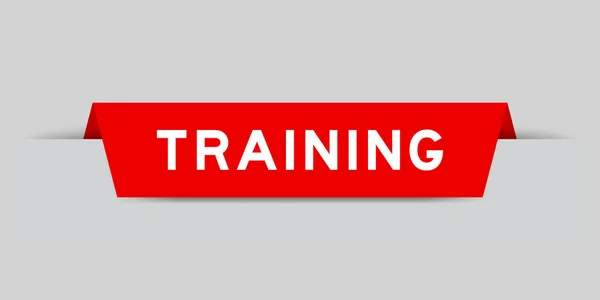グレーの背景に単語トレーニングと赤の色の挿入ラベル — ストックベクタ