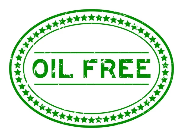 Grunge Green Oil Free Word Oval Rubber Seal Stamp Auf — Stockvektor