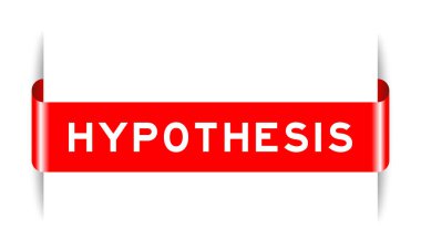 Beyaz arkaplan üzerine kelime hipotezi içeren kırmızı etiketli pankart