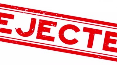 Grunge kırmızı sözcüğü reddetti. Kare kare mühür beyaz arkaplanda yakınlaştır