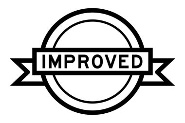 Beyaz arkaplanda kelime geliştirilmiş klasik siyah renk yuvarlak etiket pankartı