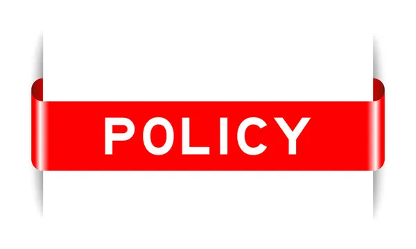 Banner Etiqueta Insertado Color Rojo Con Política Palabras Sobre Fondo — Archivo Imágenes Vectoriales