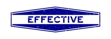 Grunge mavi etkili kelime altıgen lastik mühür beyaz arka planda