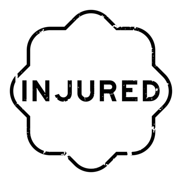 Grunge Black Injured Word Rubber Seal Stamp White Background — Stock Vector
