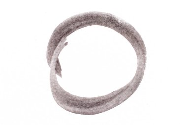 Yuvarlak çalılıklarda siyah renk suluboya çizimi veya beyaz kağıt arka planda pankart şekli