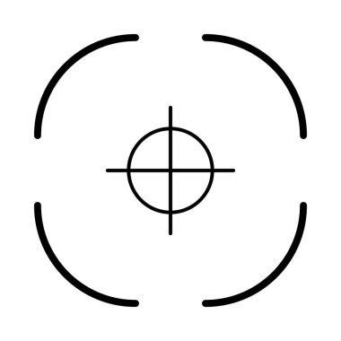 Kapsam ya da çapraz gölge şeklinde siyah çizgi simgesi