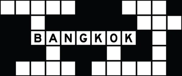 Alphabet Buchstabe Wort Bangkok Auf Kreuzworträtsel Hintergrund — Stockvektor