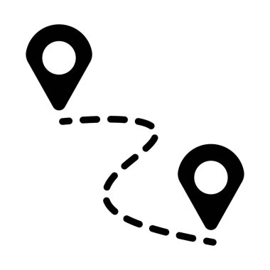 Konum izleyici için çizgi biçimli iki işaretçinin siyah simgesi