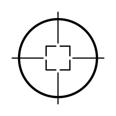 Kapsam ya da çapraz gölge şeklinde siyah çizgi simgesi
