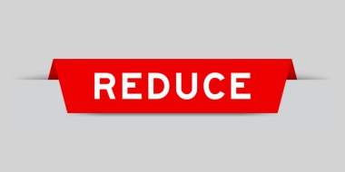 Gri arkaplanda sözcük azaltımı içeren kırmızı etiket eklendi