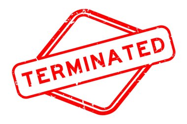 Grunge kırmızısı beyaz arka planda lastik mühür sözcüğünü sonlandırdı