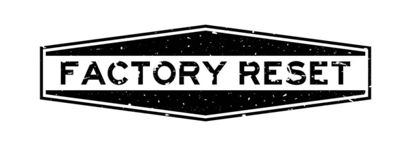 Grunge Μαύρη Facotry Επαναρύθμιση Λέξη Εξάγωνο Καουτσούκ Σφραγίδα Σφραγίδα Λευκό — Διανυσματικό Αρχείο