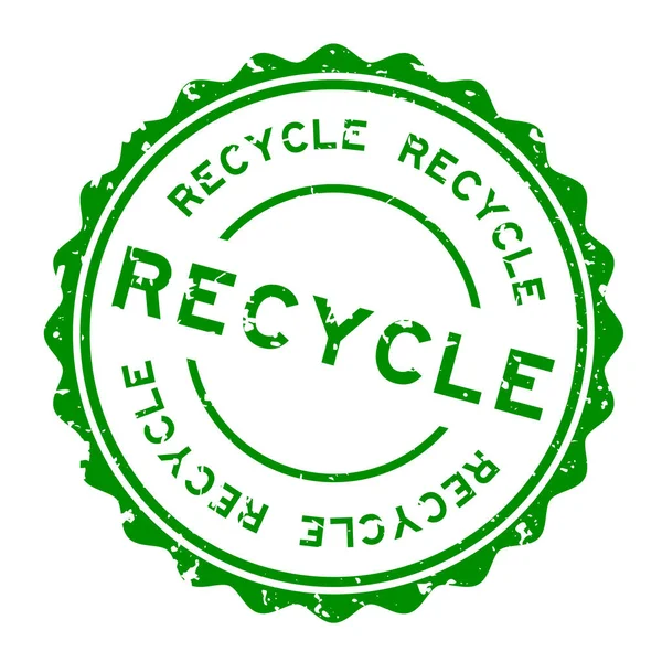 Grunge Green Recycle Word Rubber Seal Stamp Auf Weißem Hintergrund — Stockvektor