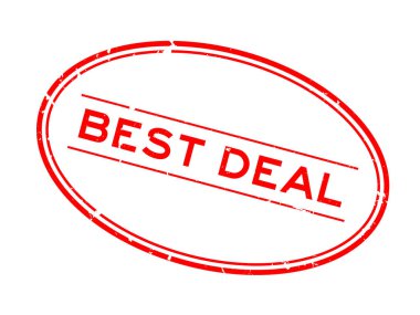 Grunge kırmızı en iyi kelime oval lastik mühür beyaz arka planda