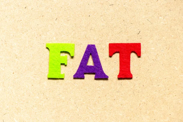 Alfabeto Pano Cor Letra Palavra Fat Obesidade Abreviatura Teste Aceitação — Fotografia de Stock