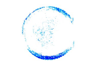 Yuvarlak şekilli mavi mürekkep. Pul ya da çerçeve olarak desenlendirilmiş.