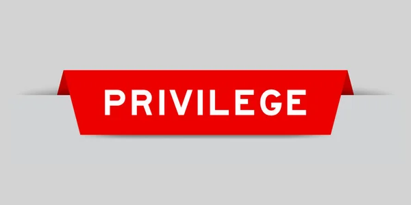 Red Color Inserted Label Word Privilege Gray Background — 图库矢量图片