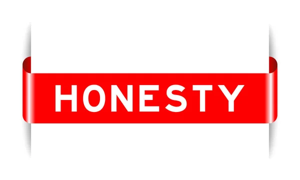 Red Color Inserted Label Banner Word Honesty White Background — 图库矢量图片