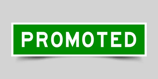 Banner Etiqueta Cuadrada Con Palabra Promovida Color Verde Sobre Fondo — Vector de stock