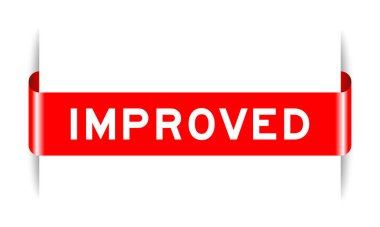 Beyaz arkaplanda kelime geliştirilmiş kırmızı etiketli pankart