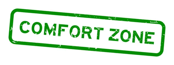 Grunge Green Comfort Zone Word Square Rubber Seal Stamp White — Vetor de Stock