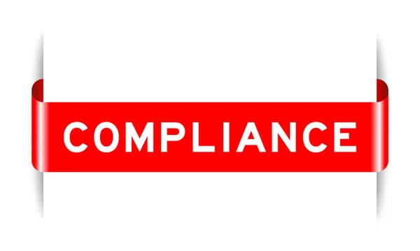 Red Color Inserted Label Banner Word Compliance White Background — ストックベクタ