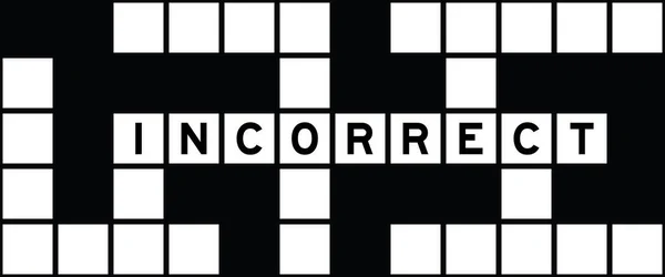 Alphabet Letter Word Incorrect Crossword Puzzle Background — Stock Vector