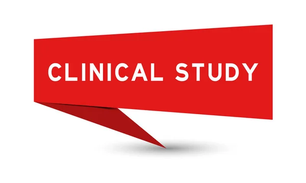 Red Color Speech Banner Word Clinical Study White Background — 图库矢量图片