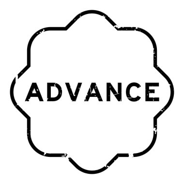 Grunge siyah kelime ilerlemek beyaz arka planda lastik mühür