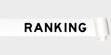 Sözcük sıralamasında yırtılmış gri kağıt arkaplanı