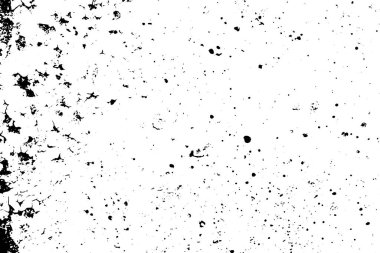 Grunge siyah ve beyaz dokulu arka plan kaşıdı. Soyut karışıklık ve sıkıntılı öğe. (vektör