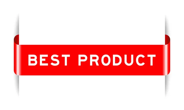 Red Color Inserted Label Banner Word Best Product White Background — Image vectorielle