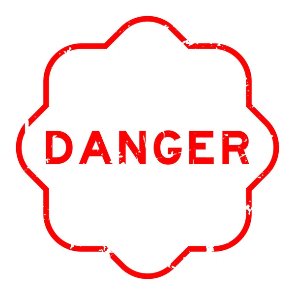 白色背景上的红色危险字橡皮图章 — 图库矢量图片