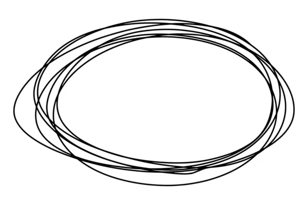 Czarny Kolor Linii Handdrawing Jako Okrągły Kształt Białym Tle Planszy — Wektor stockowy