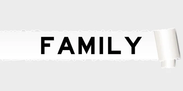 Ripped Gray Paper Background Have Word Family Torn Part — Image vectorielle