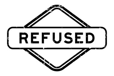 Grunge siyah sözcüğü reddetti beyaz arka planda lastik mühür