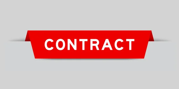 Red Color Inserted Label Word Contract Gray Background — Stockvektor