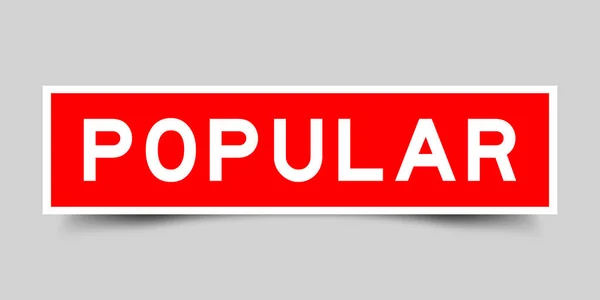 Banner Etiqueta Cuadrada Con Palabra Popular Color Rojo Sobre Fondo — Vector de stock