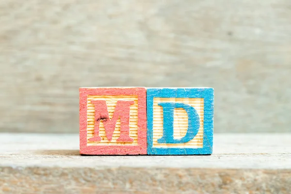 Χρωματική Αλφάβητο Μπλοκ Γραμμάτων Στη Λέξη Συντομογραφία Του Γιατρού Της — Φωτογραφία Αρχείου