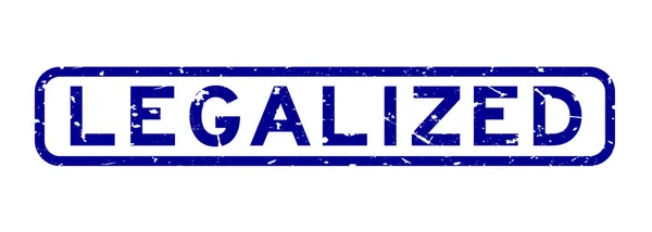 Grunge Azul Legalizado Palavra Quadrado Selo Borracha Fundo Branco — Vetor de Stock