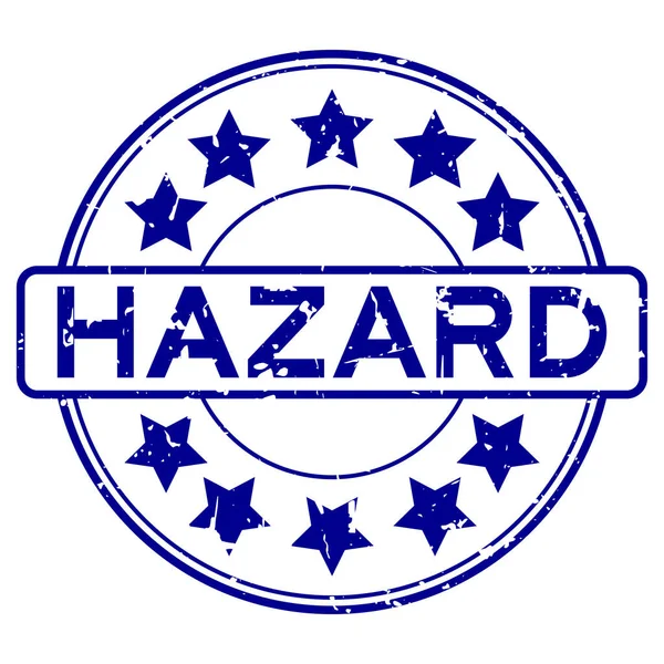 Grunge Blue Hazard Word Rubber Seal Stamp Auf Weißem Hintergrund — Stockvektor