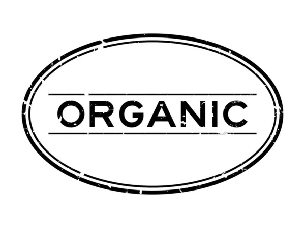 Гранжеве Чорне Органічне Слово Овальна Гумова Печатка Білому Тлі — стоковий вектор